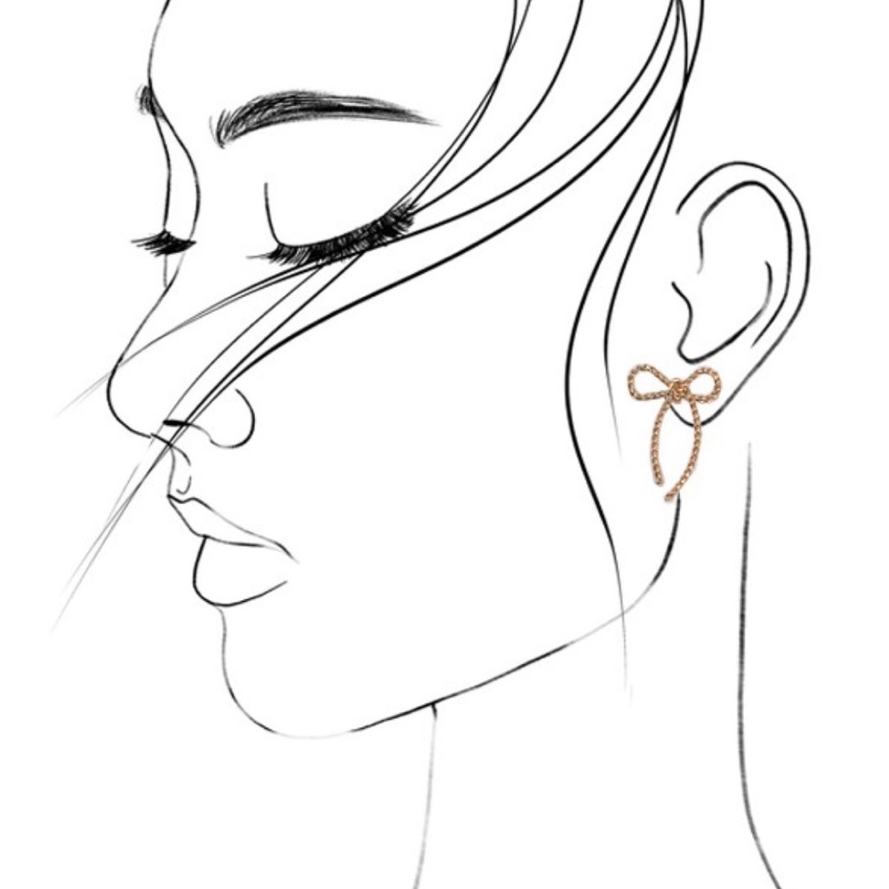 Chic Silver Bow Rope Earrings - Picture 3 of 3